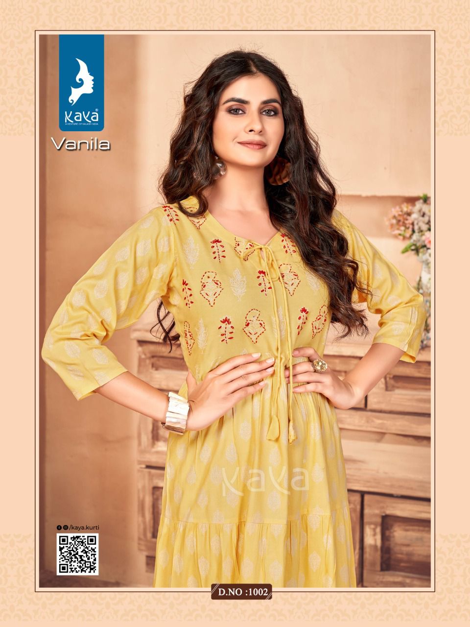 Kaya Vanila New Fancy Wear Rayon Printed Designer Kurti Collection